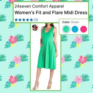 💕24seven Comfort Apparel
Women's Fit and Flare Midi Dress Sz XL NWT!